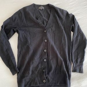 J Crew Black Cashmere Blend Cardigan